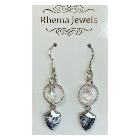Rhema Jewels Dendrite Opal SWAROVSKI Earring - Picture 1 of 13